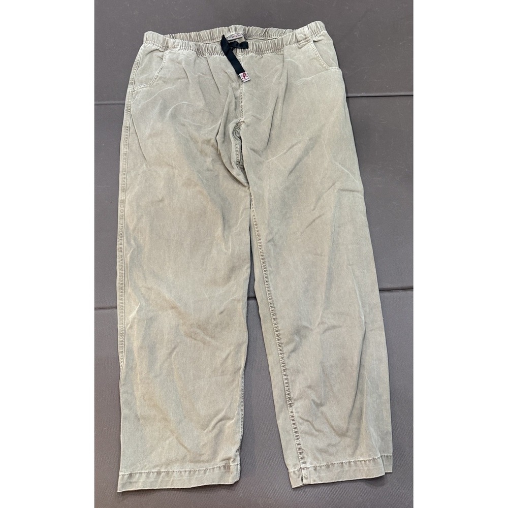VINTAGE Gramicci Pants Mens XL 40x32 Green Cotton Belted Relaxed Baggy